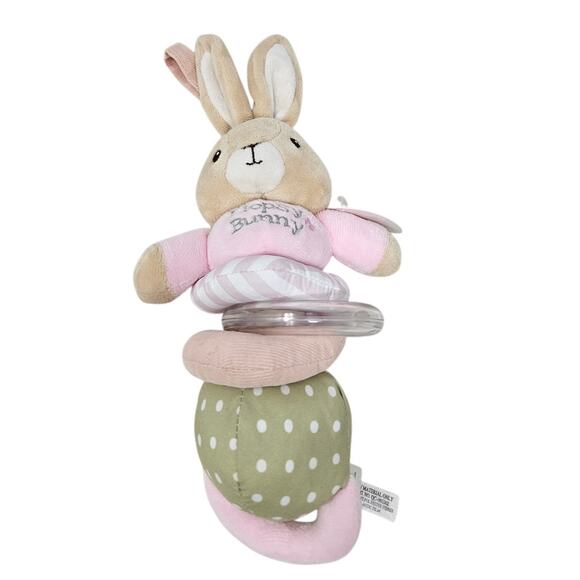 NEW Flopsy Bunny Beatrix Potter FW & Co 2017 Pull Down Plush Jingle Baby Toy - Picture 1 of 5